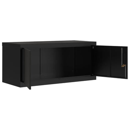 Aktenschrank Schwarz 90x40x180 cm Stahl