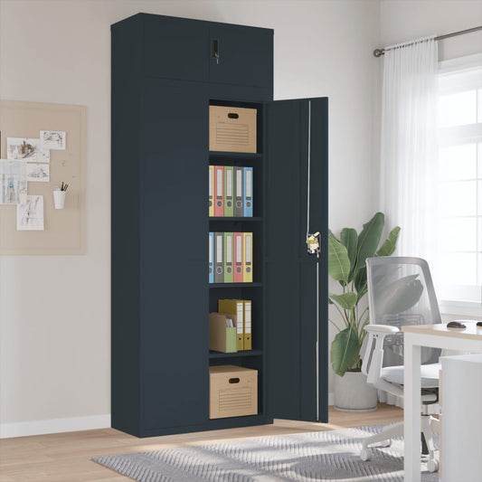 Aktenschrank Anthrazit 90x40x240 cm Stahl