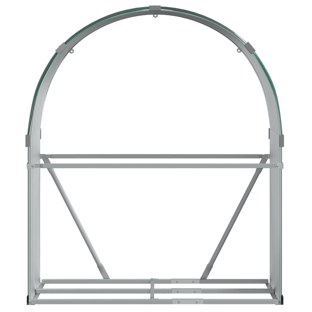 Kaminholzunterstand Grün 120x45x140 cm Verzinkter Stahl