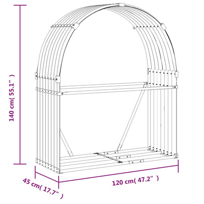 Kaminholzunterstand Grün 120x45x140 cm Verzinkter Stahl