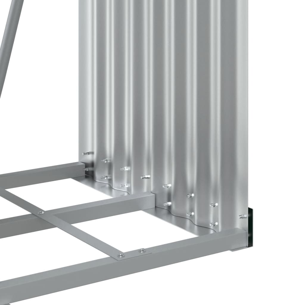 Kaminholzunterstand Hellgrau 40x45x100 cm Verzinkter Stahl