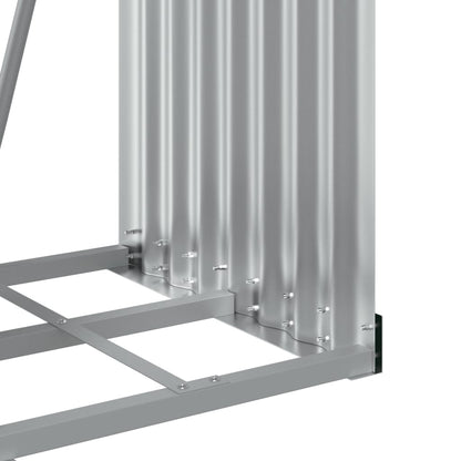 Kaminholzunterstand Hellgrau 40x45x170 cm Verzinkter Stahl