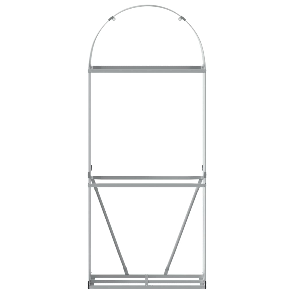 Kaminholzunterstand Hellgrau 80x45x190 cm Verzinkter Stahl