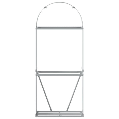 Kaminholzunterstand Hellgrau 80x45x190 cm Verzinkter Stahl