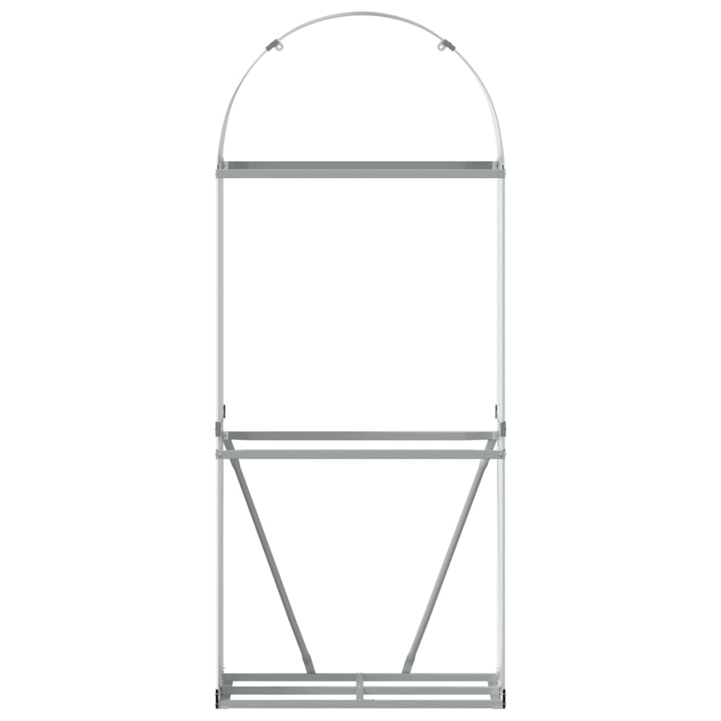 Kaminholzunterstand Silbern 80x45x190 cm Verzinkter Stahl