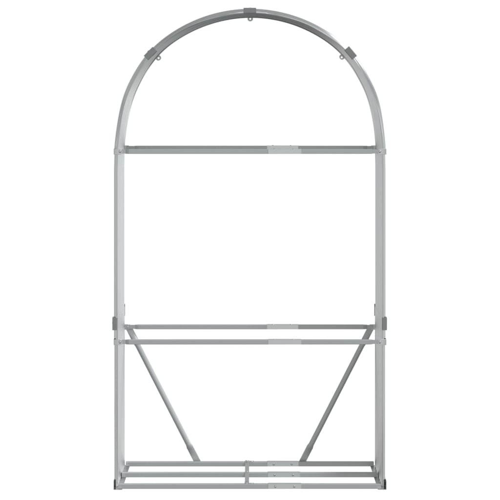 Kaminholzunterstand Silbern 120x45x210 cm Verzinkter Stahl