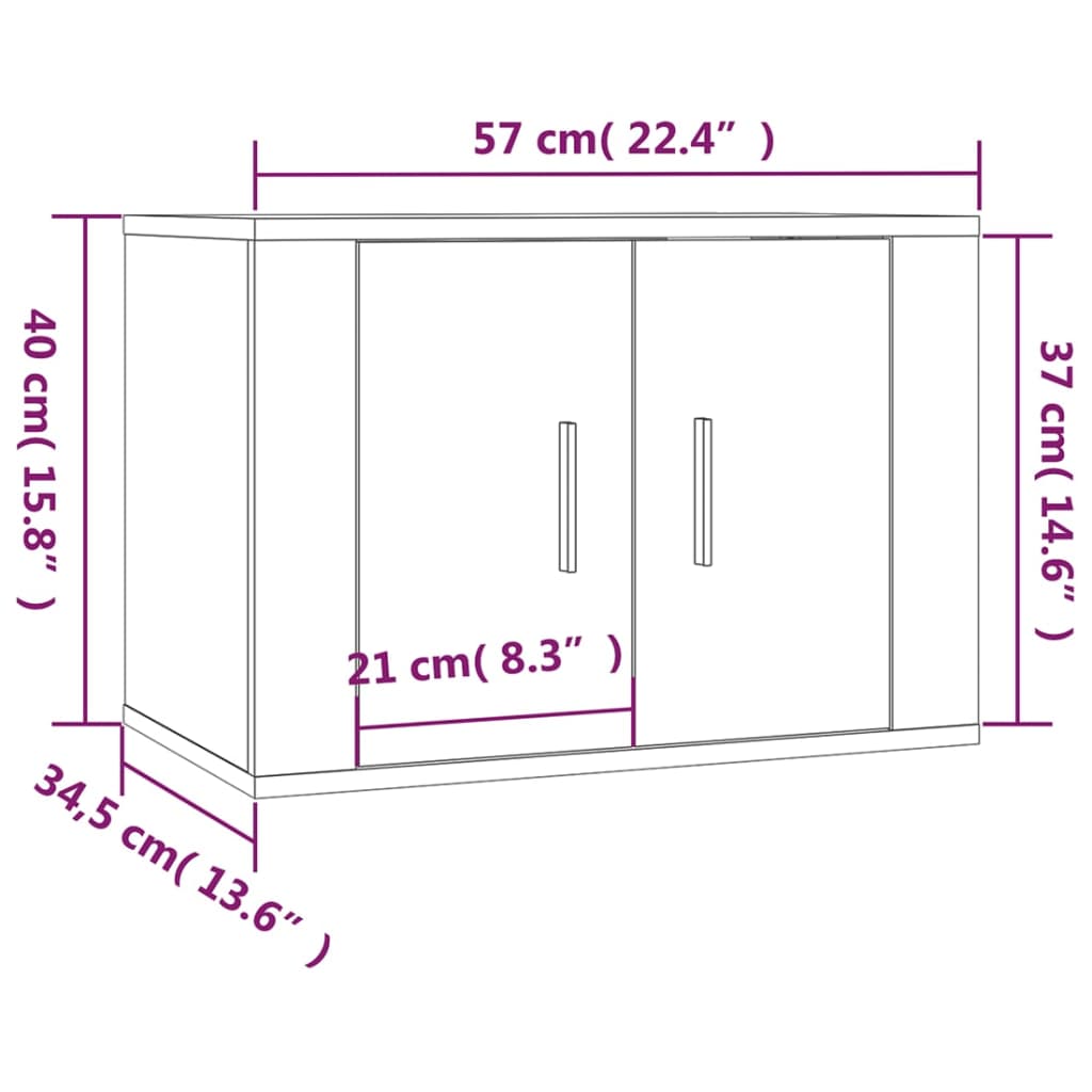 2-tlg. TV-Schrank-Set Hochglanz-Weiß Holzwerkstoff