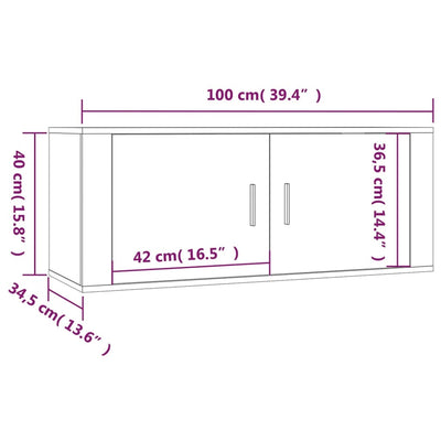 2-tlg. TV-Schrank-Set Hochglanz-Weiß Holzwerkstoff