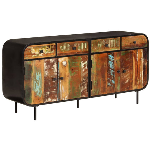 Sideboard 140x35x70 cm Altholz Massiv und Metall