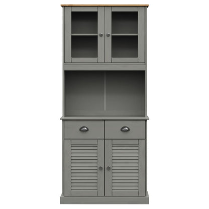 Highboard VIGO Grau 78x40x175 cm Massivholz Kiefer