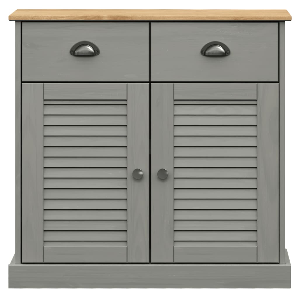 Highboard VIGO Grau 78x40x175 cm Massivholz Kiefer