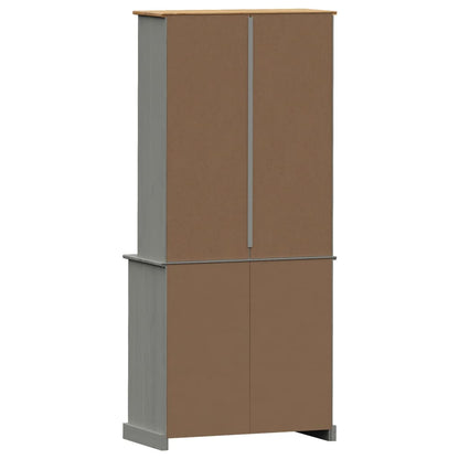 Highboard VIGO Grau 78x40x175 cm Massivholz Kiefer