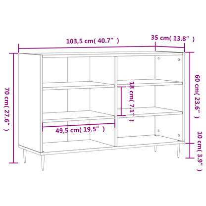 Sideboard Betongrau 103,5x35x70 cm Holzwerkstoff