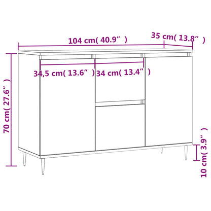 Sideboard Weiß 104x35x70 cm Holzwerkstoff