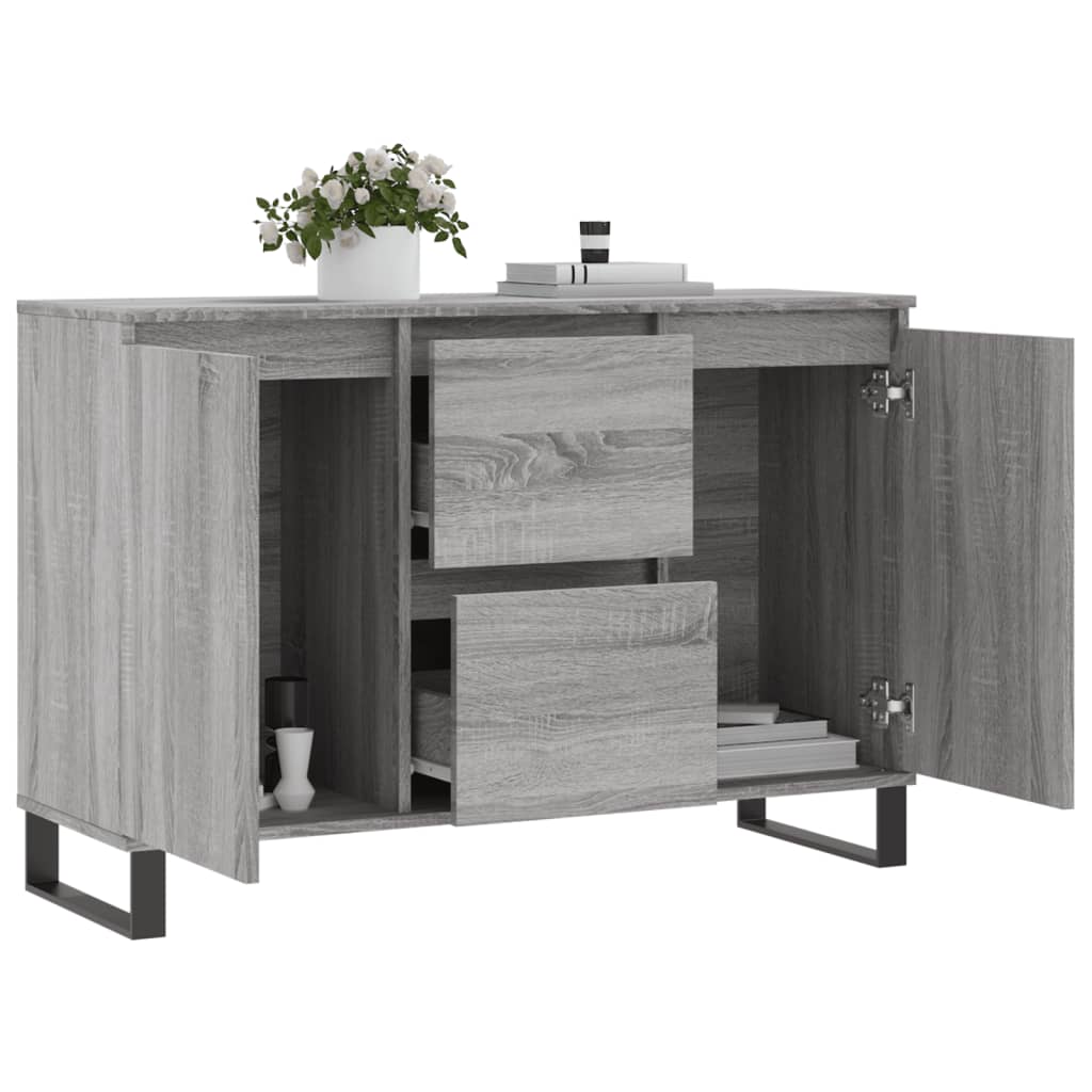 Sideboard Grau Sonoma 104x35x70 cm Holzwerkstoff