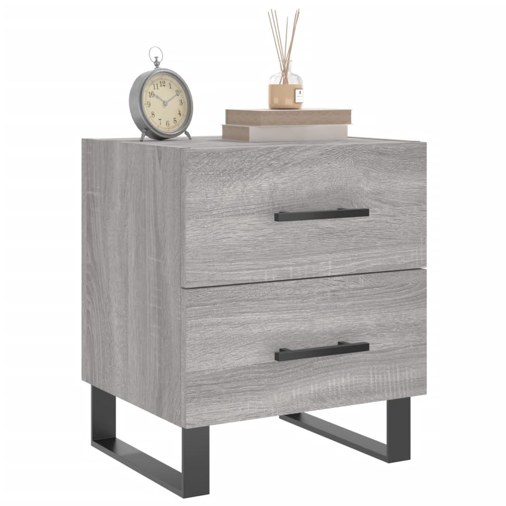 Nachttische 2 Stk. Grau Sonoma 40x35x47,5 cm Holzwerkstoff