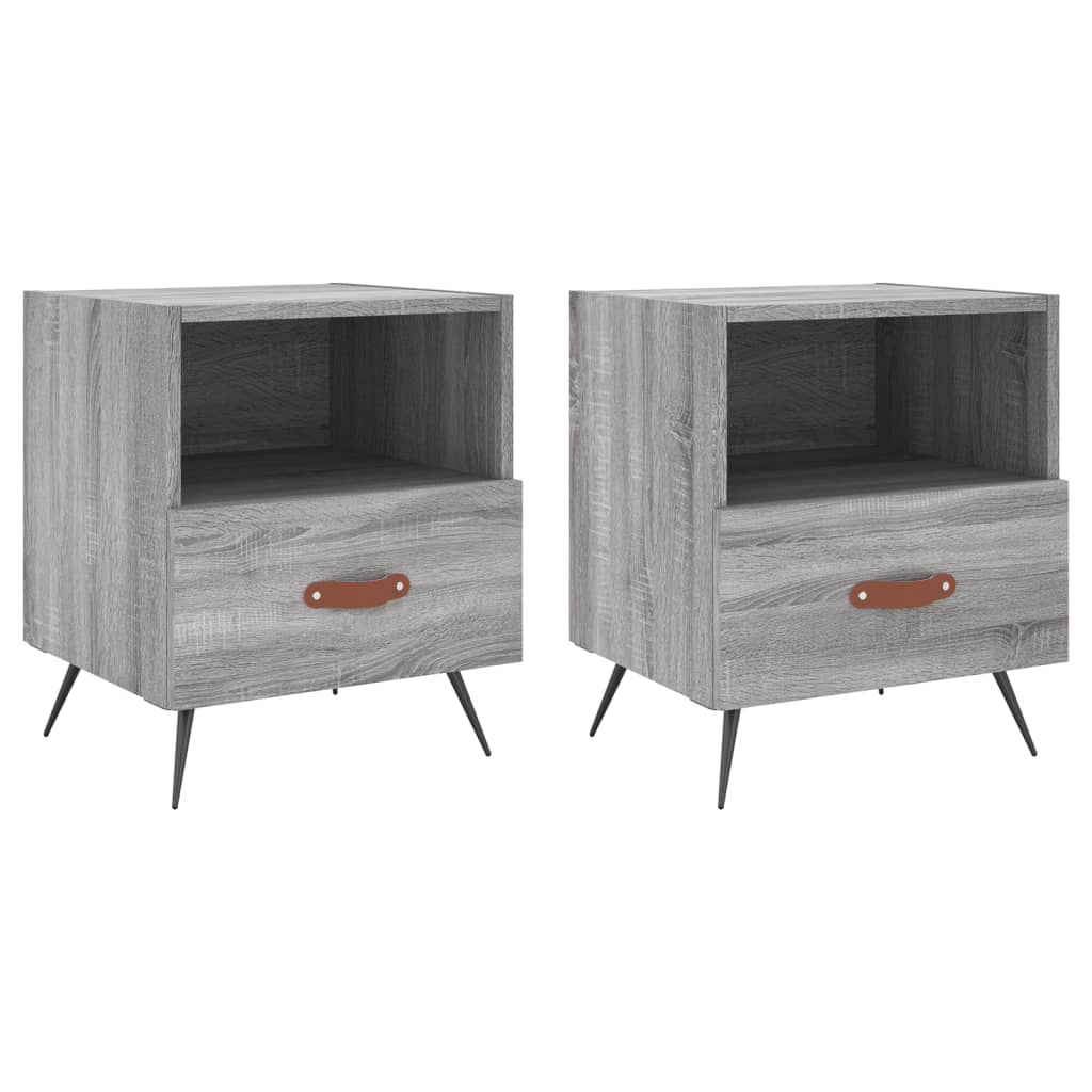 Nachttische 2 Stk. Grau Sonoma 40x35x47,5 cm Holzwerkstoff