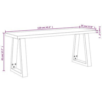 Bank Baumkante 110 cm Massivholz Akazie