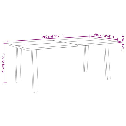 Esstisch 200x90x75 cm Massivholz Akazie