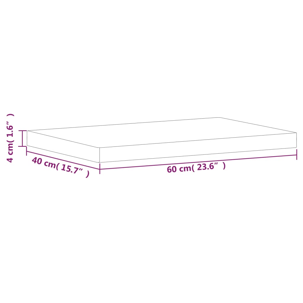 Schneidebrett 60x40x4 cm Massivholz Buche