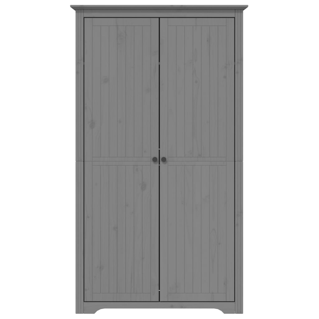 Kleiderschrank BODO Grau 99x53,5x173 cm Massivholz Kiefer