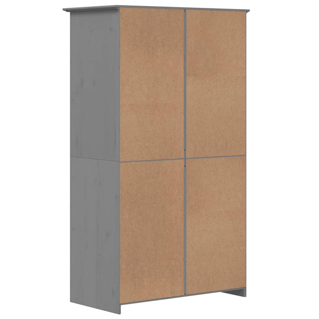 Kleiderschrank BODO Grau 99x53,5x173 cm Massivholz Kiefer