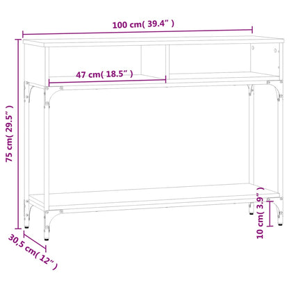 Konsolentisch Schwarz 100x30,5x75 cm Holzwerkstoff