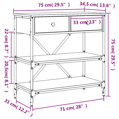 Konsolentisch Sonoma-Eiche 75x34,5x75 cm Holzwerkstoff