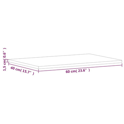 Waschtischplatte 60x40x1,5 cm Massivholz Buche