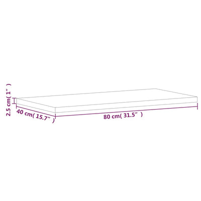 Waschtischplatte 80x40x2,5 cm Massivholz Buche