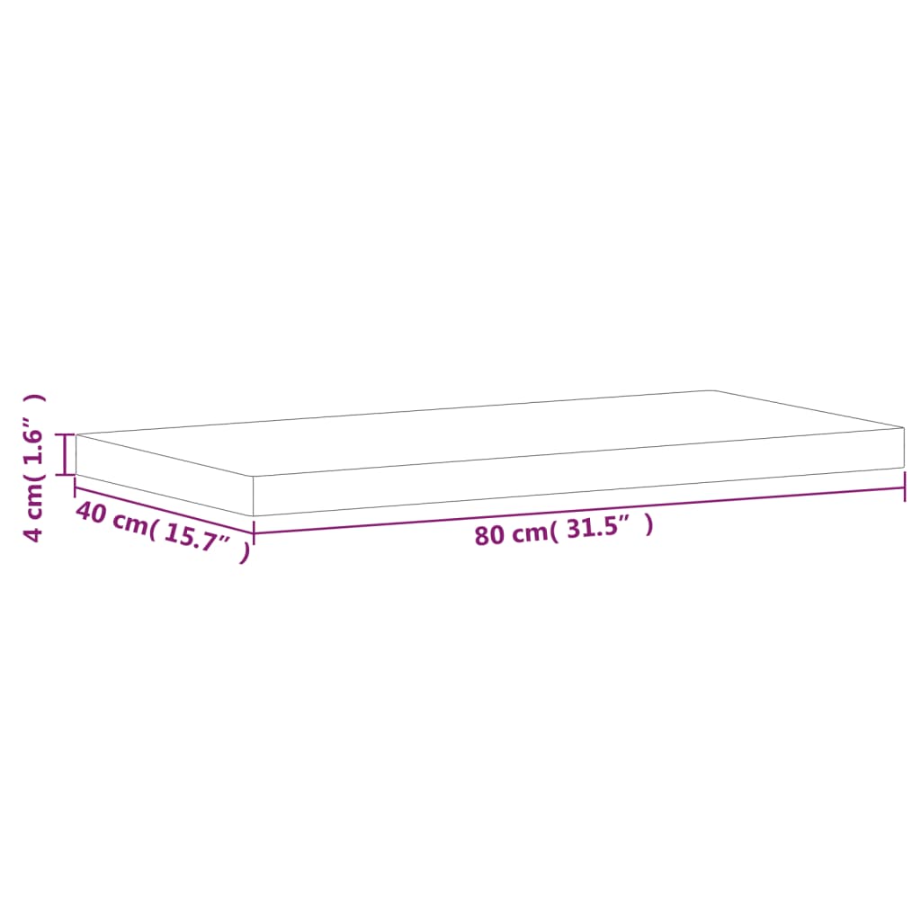 Waschtischplatte 80x40x4 cm Massivholz Buche