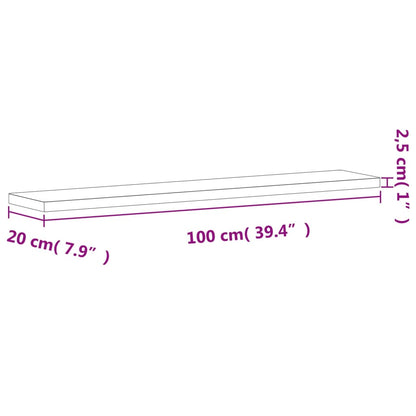 Wandregal 100x20x2,5 cm Massivholz Buche