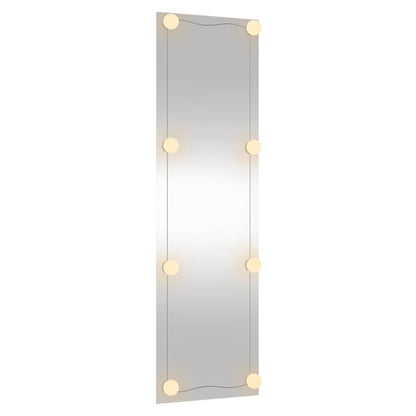 Wandspiegel mit LED-Leuchten 30x100 cm Glas Rechteckig