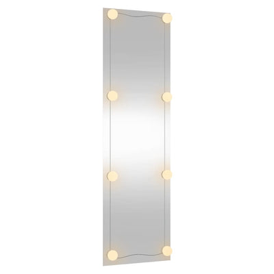 Wandspiegel mit LED-Leuchten 30x100 cm Glas Rechteckig