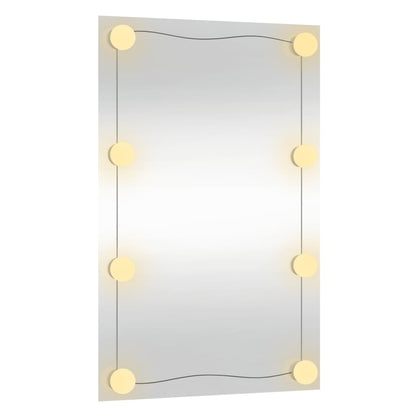 Wandspiegel mit LED-Leuchten 40x60 cm Glas Rechteckig