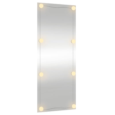 Wandspiegel mit LED-Leuchten 40x100 cm Glas Rechteckig