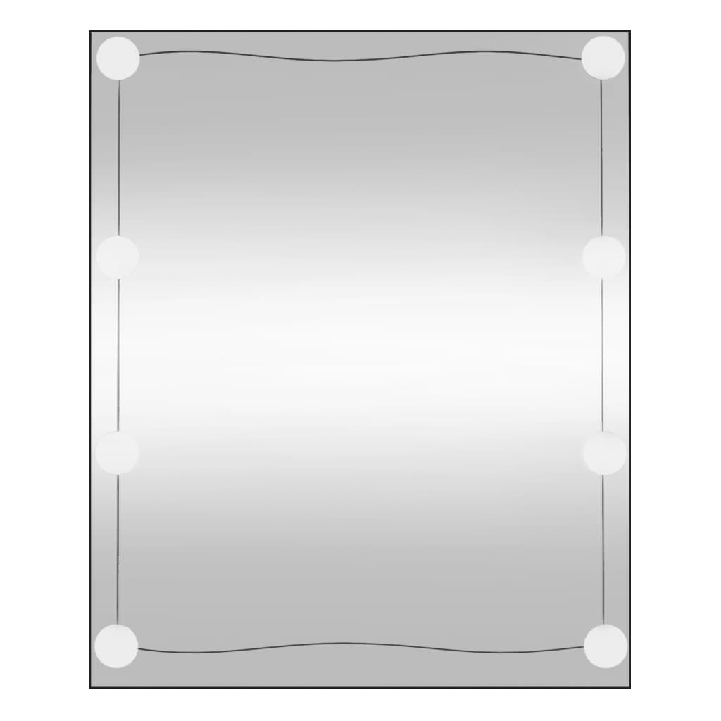 Wandspiegel mit LED-Leuchten 50x60 cm Glas Rechteckig