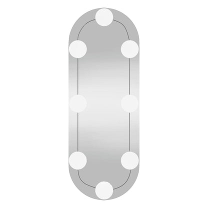 Wandspiegel mit LED-Leuchten 15x40 cm Glas Oval