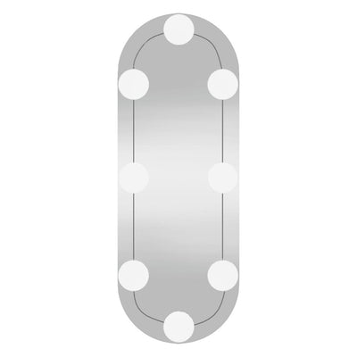 Wandspiegel mit LED-Leuchten 15x40 cm Glas Oval