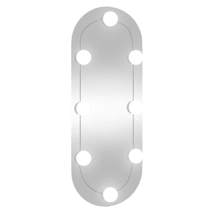 Wandspiegel mit LED-Leuchten 20x50 cm Glas Oval