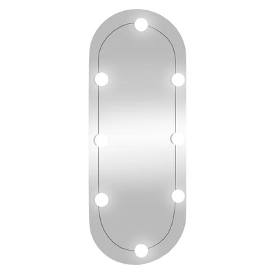 Wandspiegel mit LED-Leuchten 30x70 cm Glas Oval