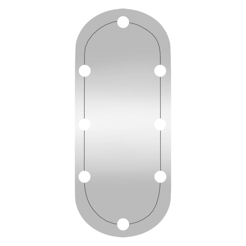 Wandspiegel mit LED-Leuchten 30x70 cm Glas Oval