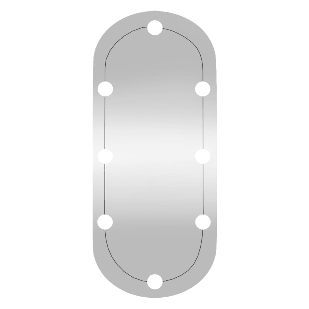 Wandspiegel mit LED-Leuchten 35x80 cm Glas Oval