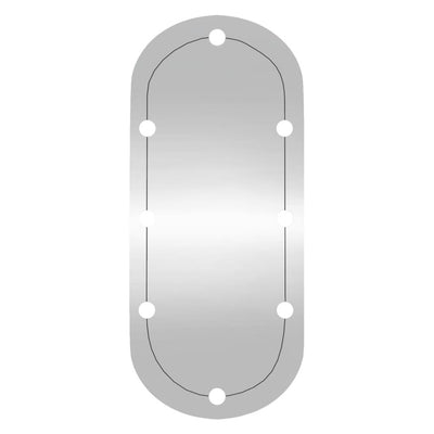 Wandspiegel mit LED-Leuchten 40x90 cm Glas Oval