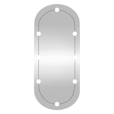 Wandspiegel mit LED-Leuchten 45x100 cm Glas Oval