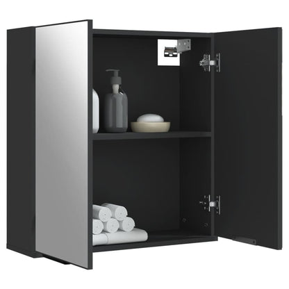 Spiegelschrank Schwarz 64x20x67 cm Holzwerkstoff