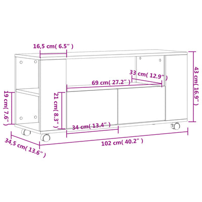 TV-Schrank Sonoma-Eiche 102x34,5x43 cm Holzwerkstoff