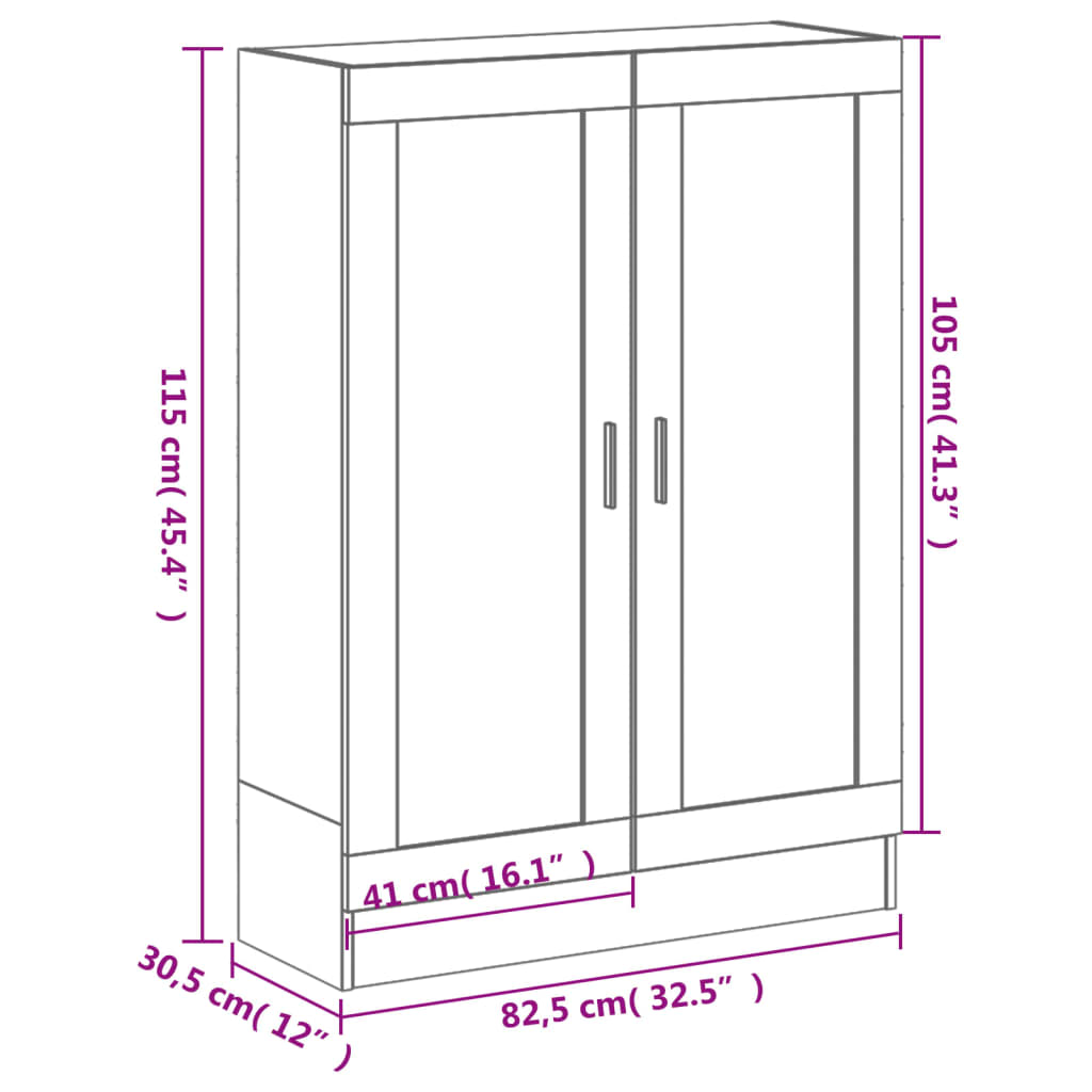 Bücherschrank Räuchereiche 82,5x30,5x115 cm Holzwerkstoff