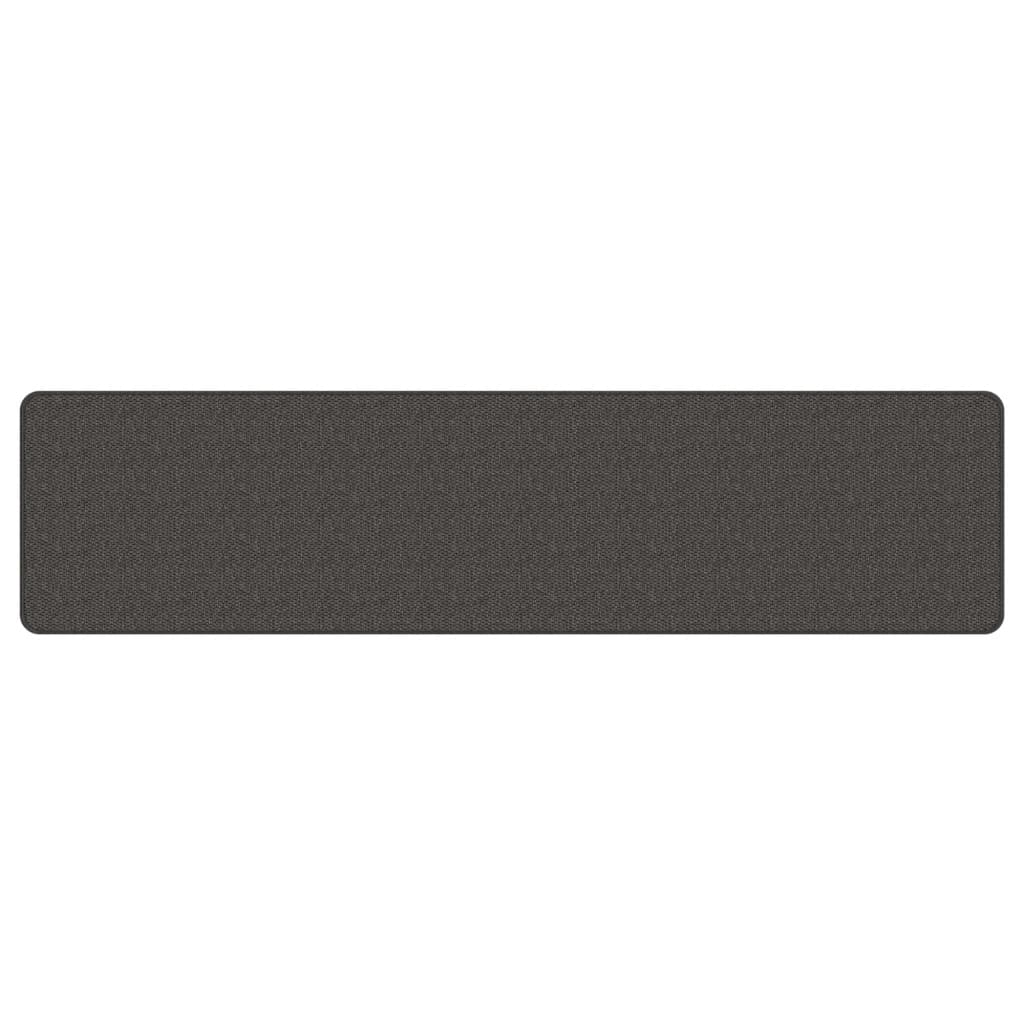Tappeto passatoia effetto sisal antracite 50x200 cm
