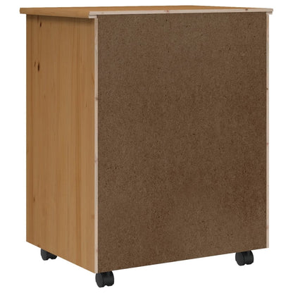 Rollschrank mit Schubladen MOSS Honigbraun Massivholz Kiefer